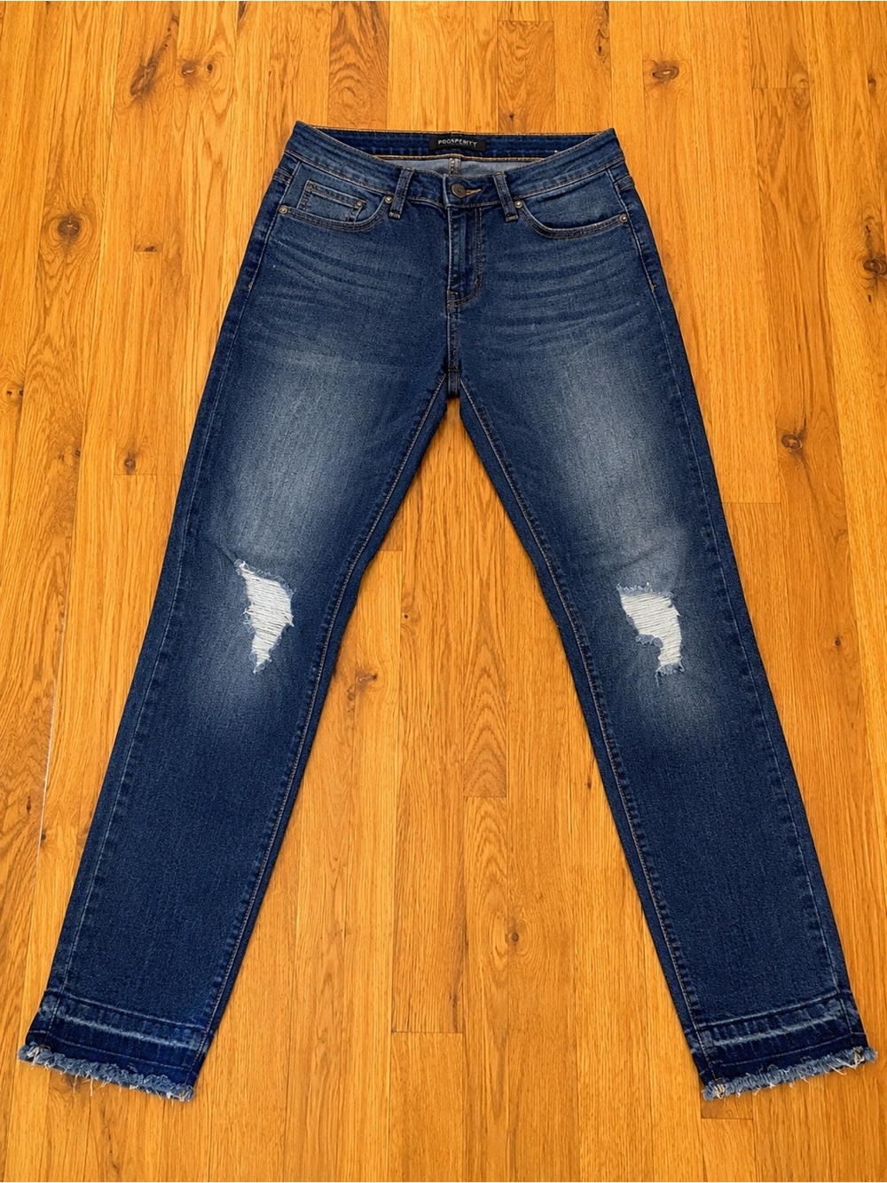 Distressed Dark Blue Skinny Jeans